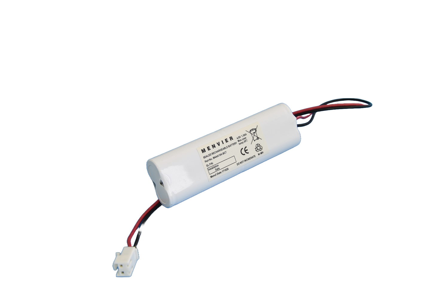 4 cell AA1500mAh 4.8V Ni-MH High Temperature 2by2 Emergency Lighting Battery Pack w/ Connector (Eaton Menvier) image 2