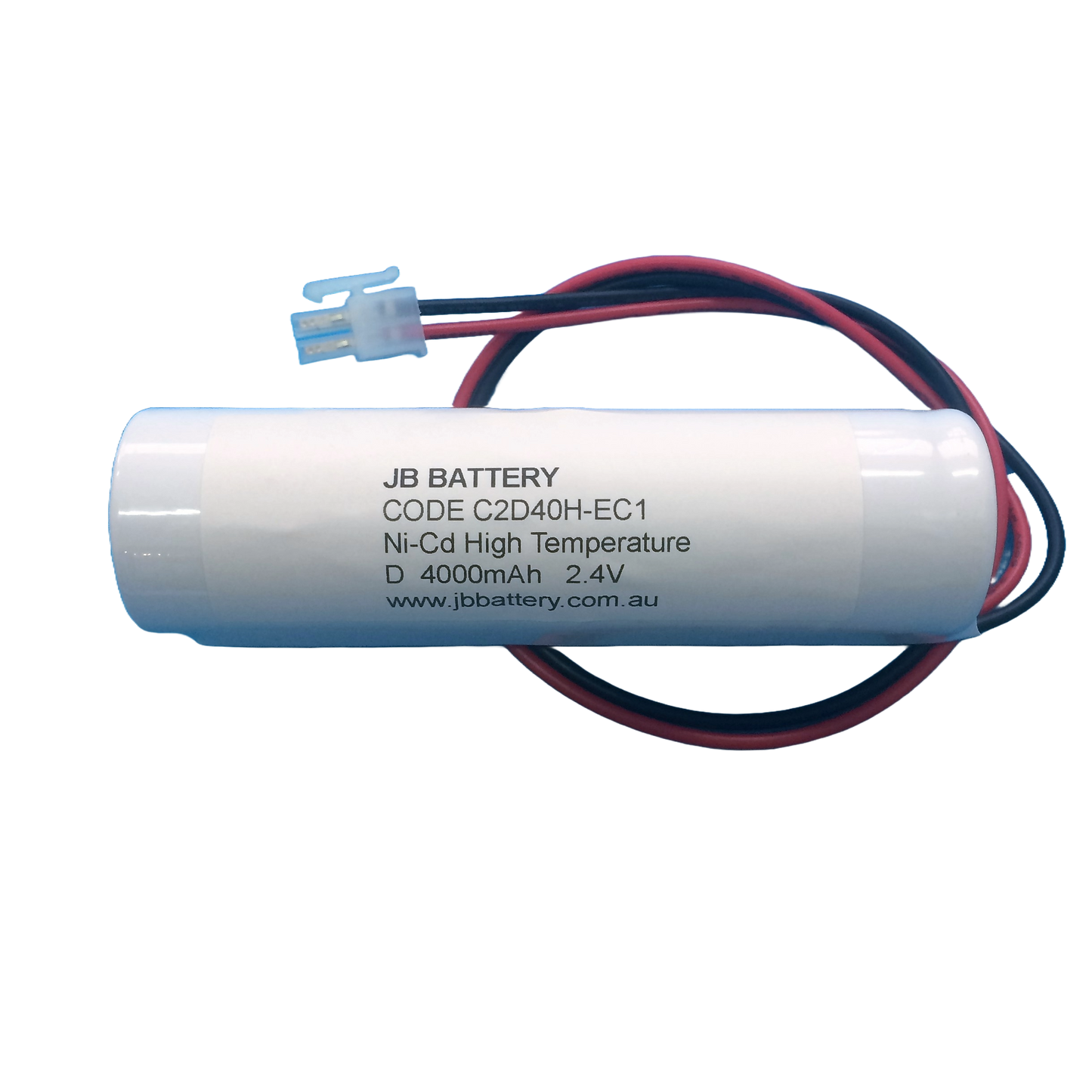 2 cell D4000mAh 2.4V Ni-Cd High Temperature Stick Emergency Lighting Battery Pack w/ Connector (Clevertronics) image 0