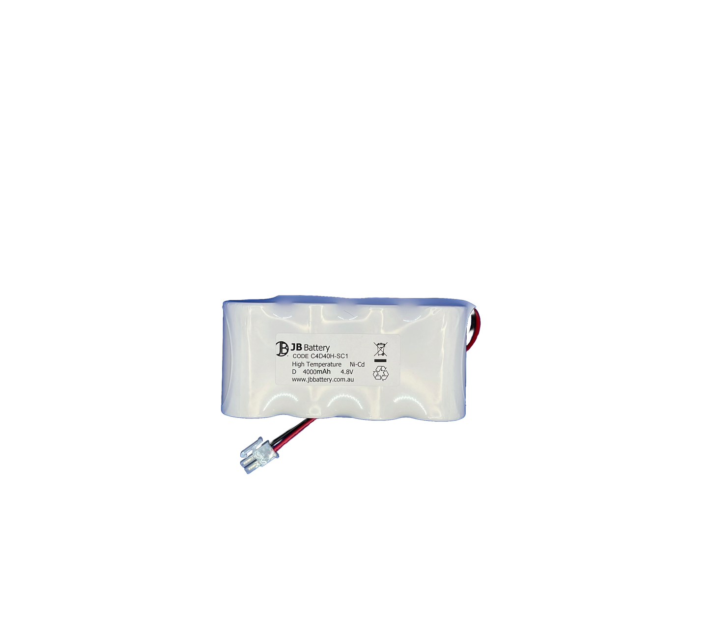 4 cell D4000mAh 4.8V Ni-Cd High Temperature Side by Side w/ Connector (Clevertronics) image 1