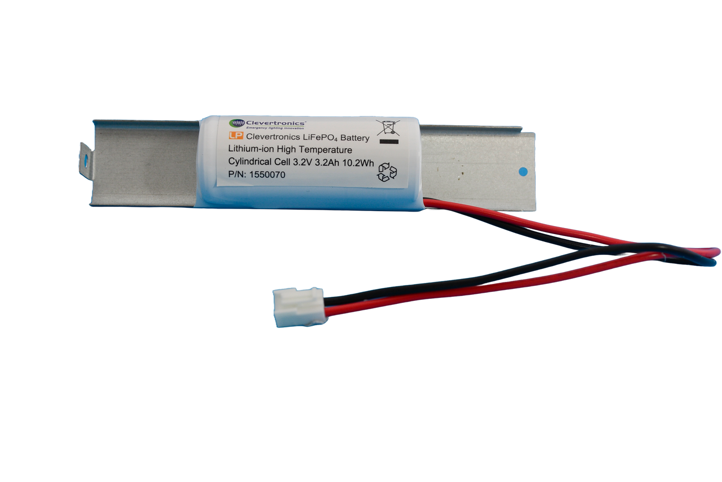 IFR26650MUB 3.2V 3.2Ah PCB Emergency Lighting Battery Pack w/ Connector and Bracket (Clevertronics) image 1