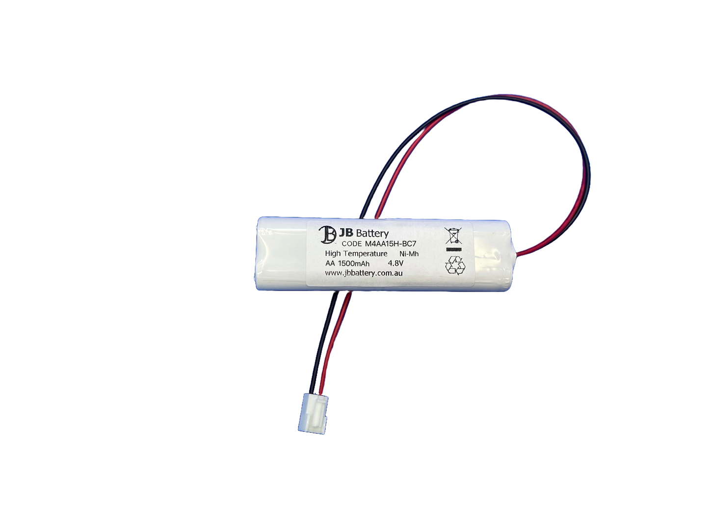 4 cell AA1500mAh 4.8V Ni-MH High Temperature 2by2 Emergency Lighting Battery Pack w/ Connector (Eaton Menvier) image 0
