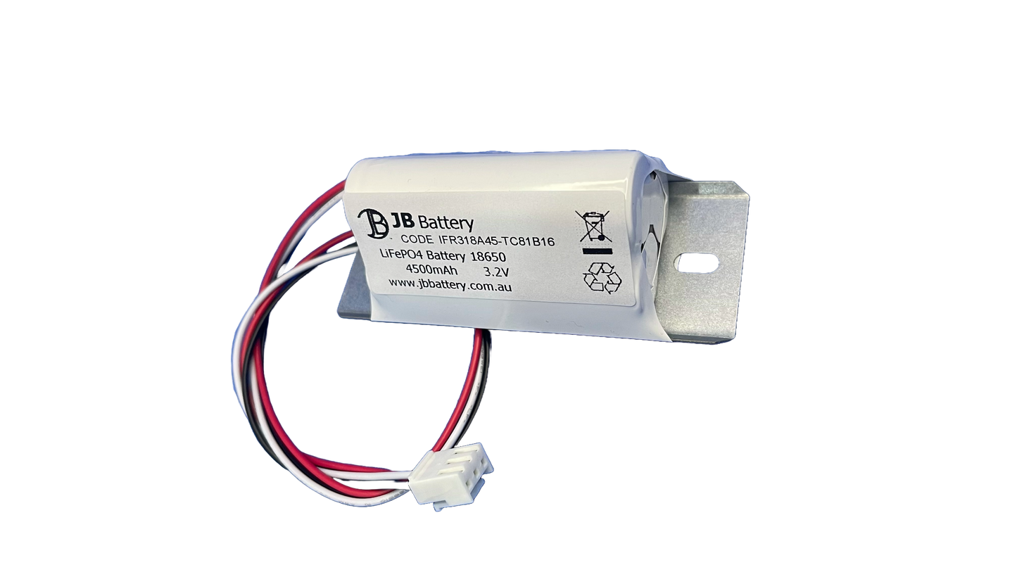 LiFePO4 3 cell 18650 3.2V 4.5Ah Triangle Emergency Lighting Battery Pack w/ Connector and Bracket image 0