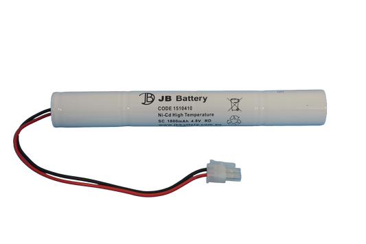 4 cell Sub C1800mAh 4.8V Ni-Cd High Temperature Stick Emergency Lighting Battery Pack w/ Connector (Clevertronics) image 1