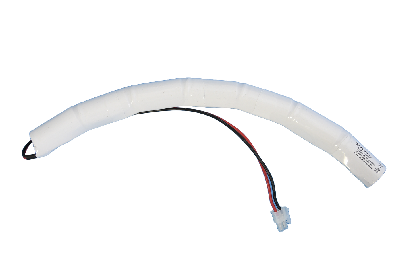 7 cell Sub C1800mAh 8.4 Ni-Cd High Temperature Curved Emergency Lighting Battery Pack w/ Connector (Clevertronics) image 1