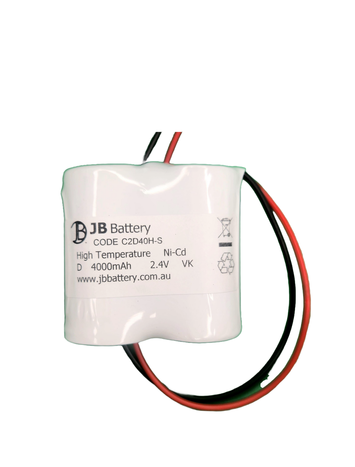 Emergency Light Battery C2D40H-S – Ni-CD High Temperature 2.4V 4.0Ah D Side by Side - JB Battery