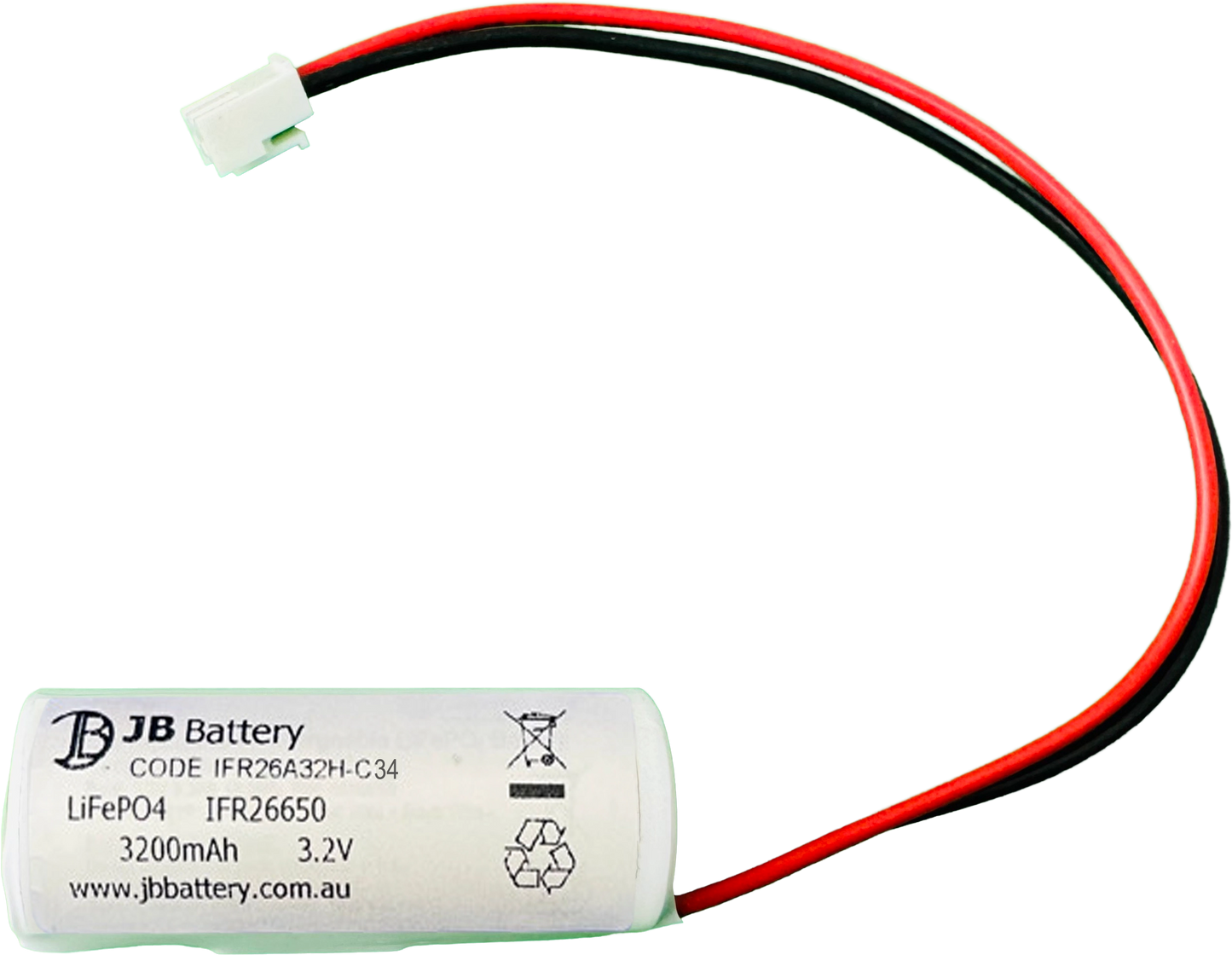 Li-ion LiFePO4 3.2V 3.2Ah with Connector | Clevertronics replacement
