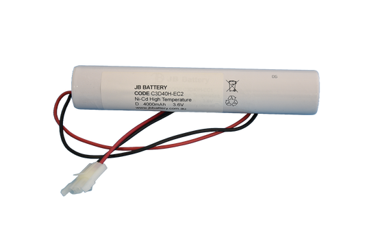 3 cell D4000mAh 3.6V Ni-Cd High Temperature Stick Emergency Lighting Battery Pack w/ Connector (ABB Stanilite) image 1