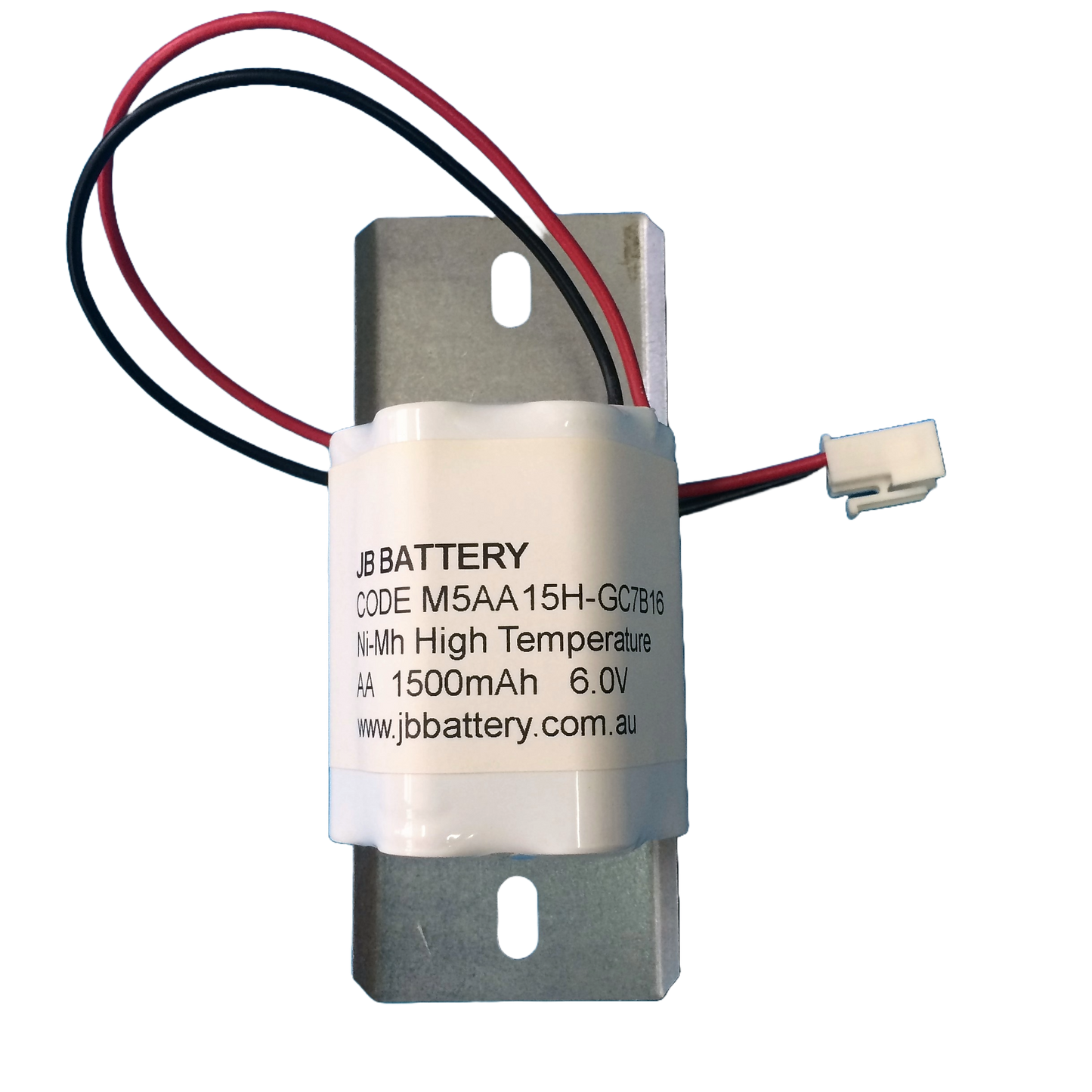 5 cell AA1500mAh 6.0V Ni-MH High Temperature 2by3 Emergency Lighting Battery Pack w/ Connector and Bracket (Eaton Menvier) image 0
