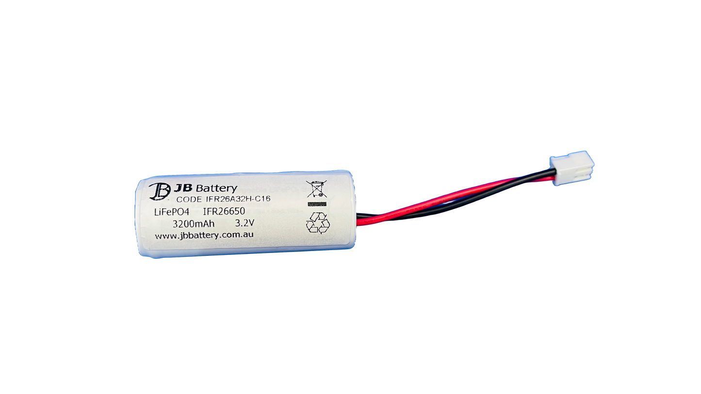 LiFePO4 IFR26650MUB 3.2V 3.2Ah PCB Emergency Lighting Battery Pack w/ Connector (Clevertronics) image 0