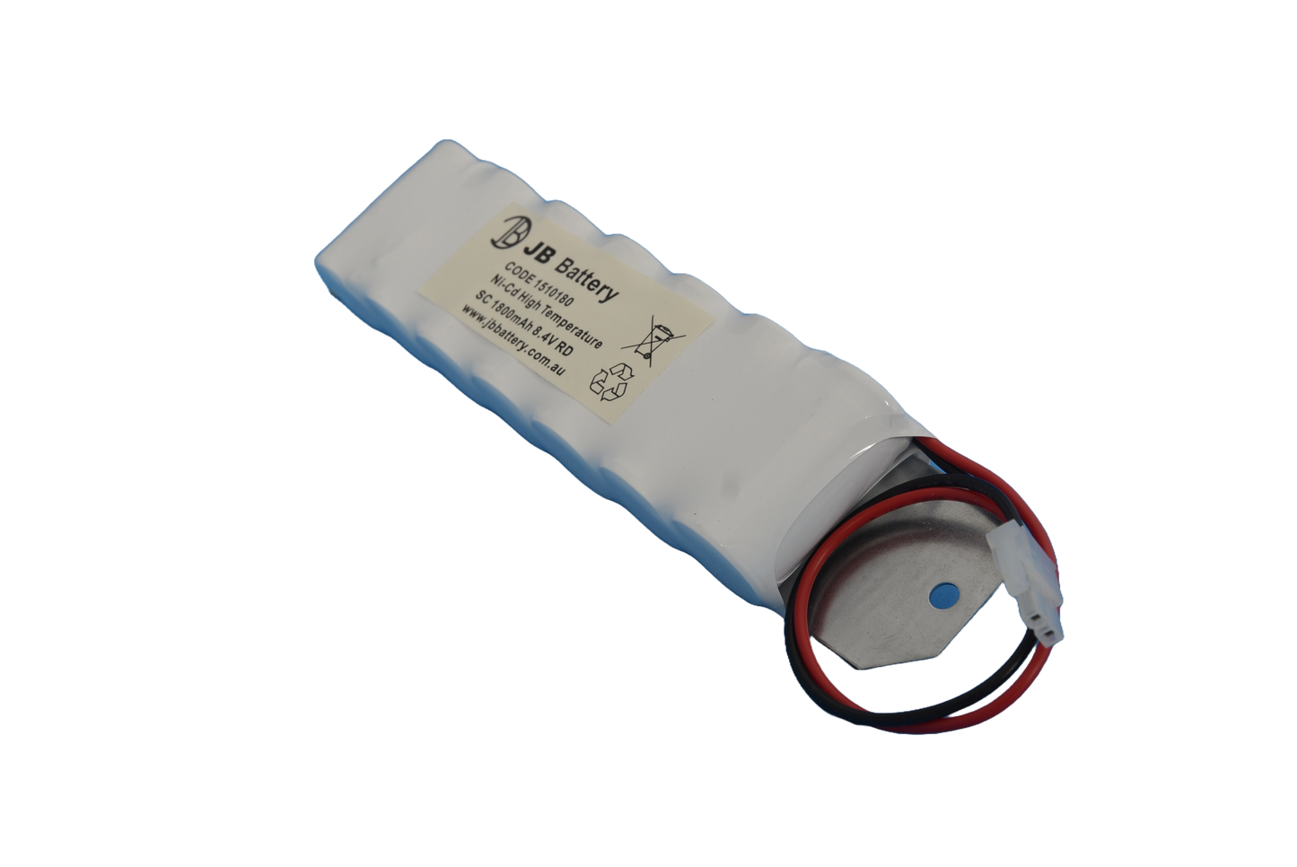 7 cell Sub C1800mAh 8.4V Ni-Cd High Temperature Side By Side Emergency Lighting Battery Pack w/ Connector and Bracket (Clevertronics) image 1