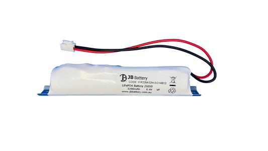 LiFePO4 2 cell IFR26650 6.4V 3.2Ah Stick PCB Emergency Lighting Battery Pack w/ Connector and Bracket (Clevertronics) image 0