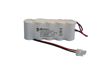 5 cell Sub C1800mAh 6.0V Ni-Cd High Temperature Side By Side Emergency Lighting Battery Pack w/ Connector (Clevertronics) image 1