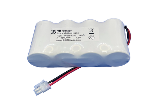 4 cell D4000mAh 4.8V Ni-Cd High Temperature Side by Side w/ Connector (Clevertronics) image 0