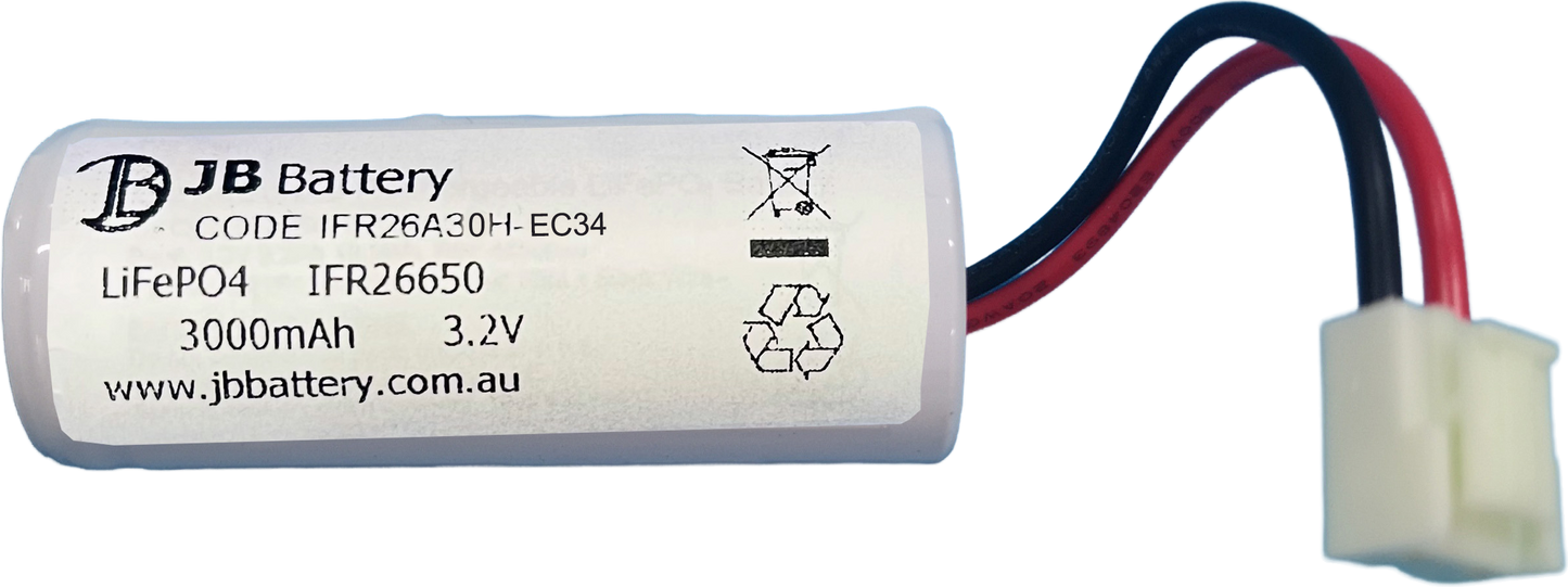 Li-ion LiFePO4 3.2V 3.0Ah with Connector | Clevertronics replacement 1560150