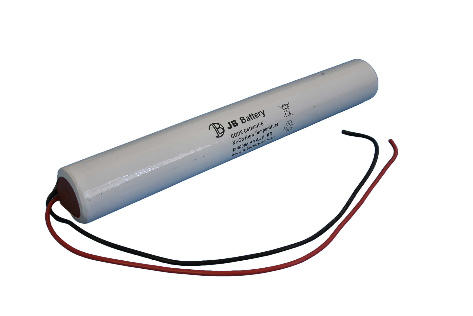 4 cell D4000mAh 4.8V Ni-Cd High Temperature Stick Emergency Lighting Battery Pack image 0