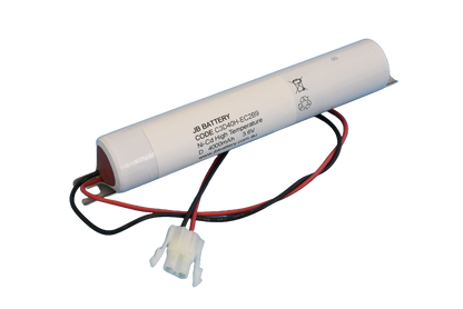 3 cell D4000mAh 3.6V Ni-Cd High Temperature Stick Emergency Lighting Battery Pack w/ Connector and Bracket (ABB Stanilite) image 0