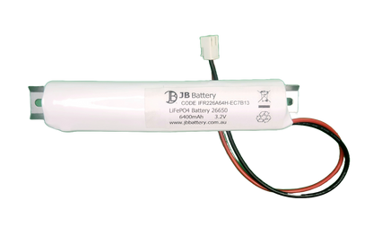 LiFePO4 2 cell IFR26650 3.2V 6.4Ah PCB Emergency Lighting Battery Pack w/ Connector and Bracket (Clevertronics) image 2