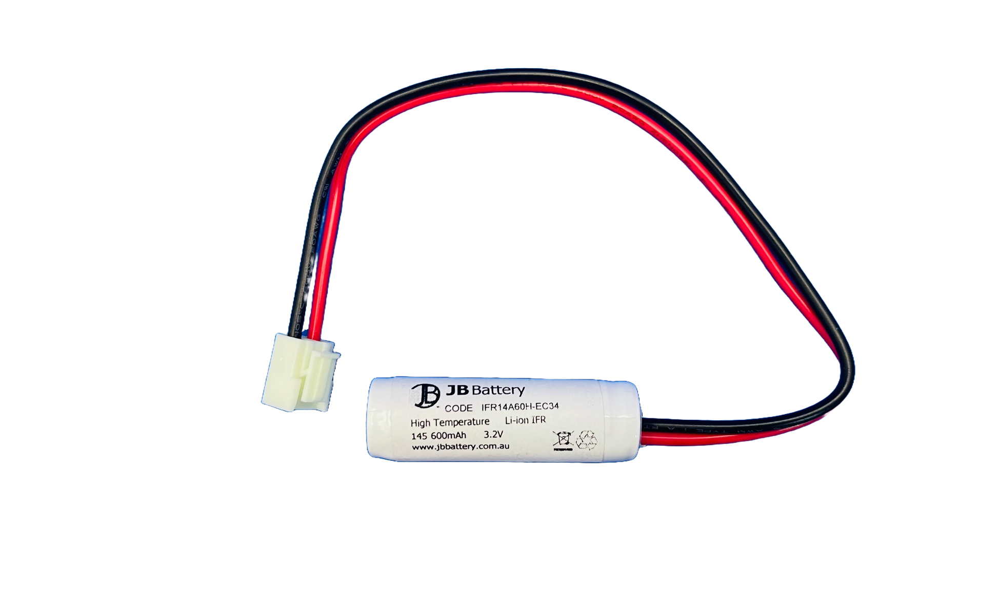 LiFePO4 IFR14500 3.2V 600mAh PCB Emergency Lighting Battery Pack w/ Connector (Clevertronics) image 0