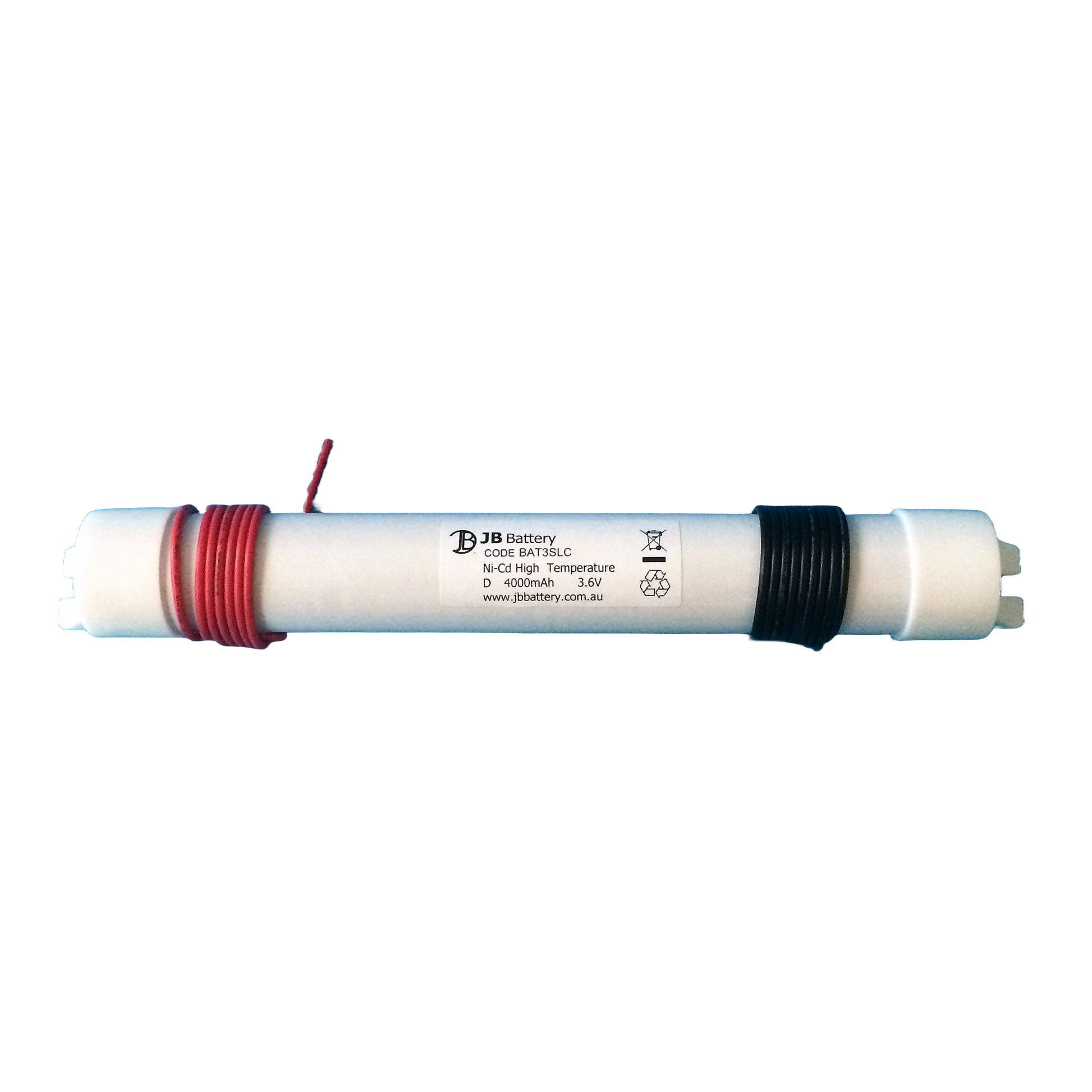 3 cell D4000mAh 3.6V Ni-Cd High Temperature Stick Emergency Lighting Battery Pack w/ Long-Lead and Mounting Caps (Eaton Menvier Pierlite) image 0