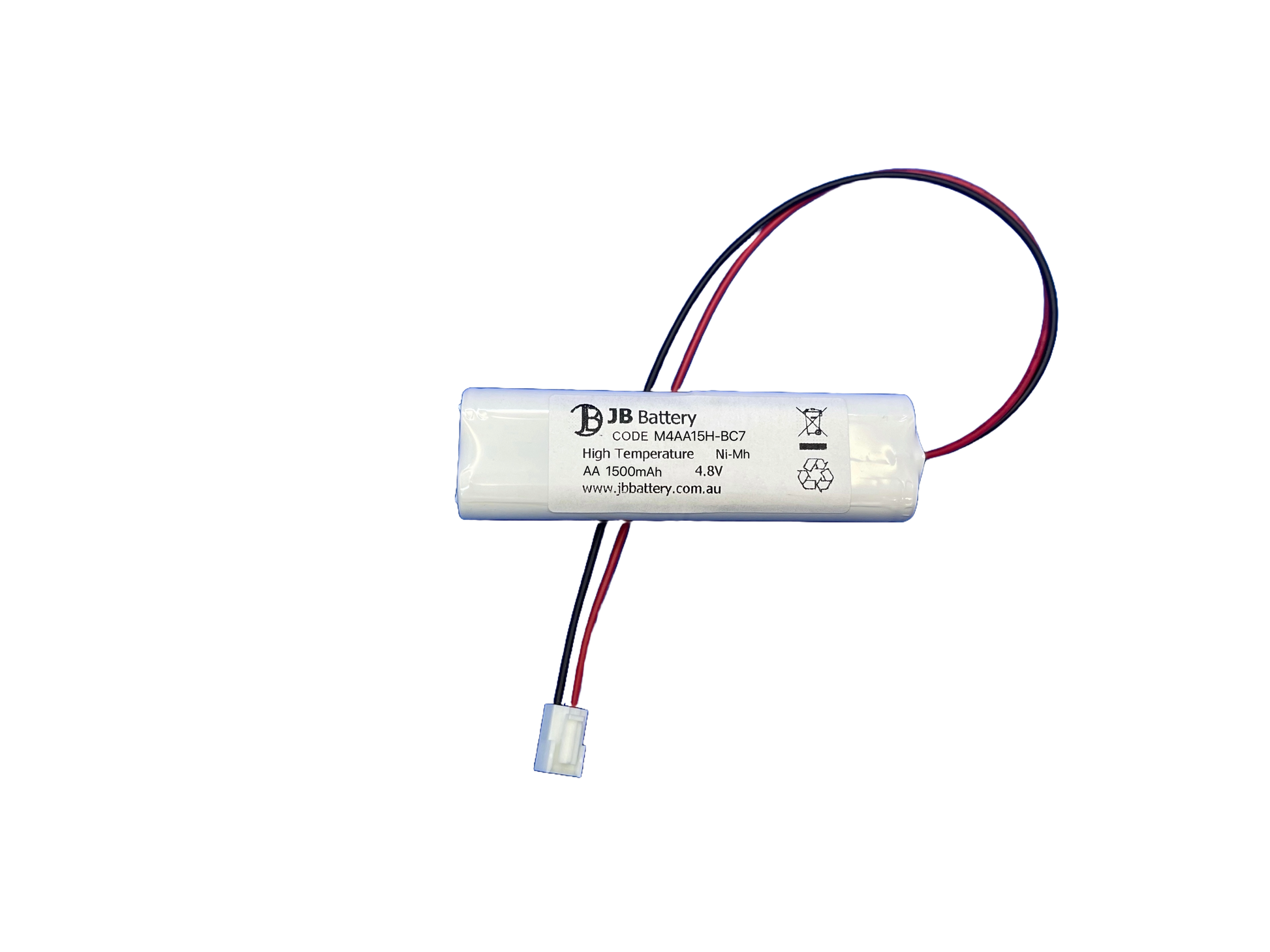 4 cell AA1500mAh 4.8V Ni-MH High Temperature 2by2 Emergency Lighting Battery Pack w/ Connector (Eaton Menvier) image 0
