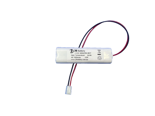 4 cell AA1500mAh 4.8V Ni-MH High Temperature 2by2 Emergency Lighting Battery Pack w/ Connector (Eaton Menvier) image 0