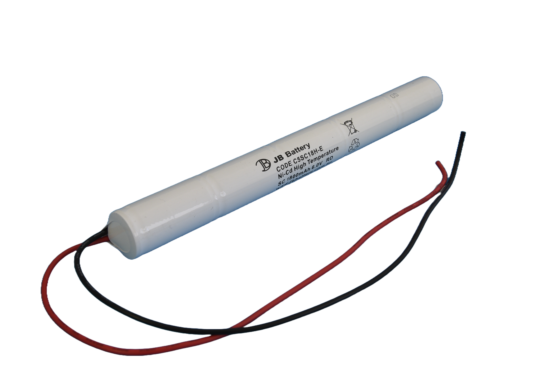 5 cell Sub C1800mAh 6.0V Ni-Cd High Temperature Stick Emergency Lighting Battery Pack image 0