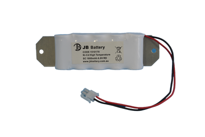 5 cell SC1800mAh 6.0V Ni-Cd High Temperature Side By Side Emergency Lighting Battery Pack w/ Connector and Bracket (Clevertronics) image 1