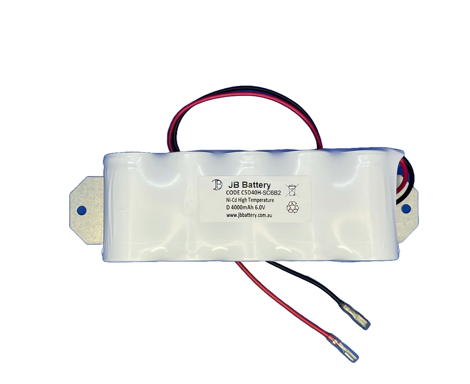5 cell D4000mAh 6.0V Ni-Cd High Temperature Side by Side Emergency Lighting Battery Pack w/ Connector and Bracket (Pierlite) image 0
