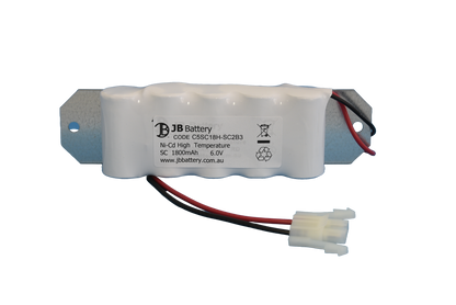 5 cell Sub C1800mAh 6.0V Ni-Cd High Temperature Side By Side Emergency Lighting Battery Pack w/ Connector and Bracket (ABB Stanilite) image 1