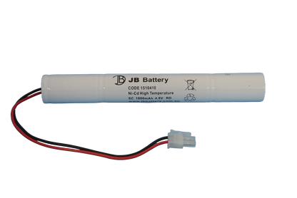 4 cell Sub C1800mAh 4.8V Ni-Cd High Temperature Stick Emergency Lighting Battery Pack w/ Connector (Clevertronics) image 1