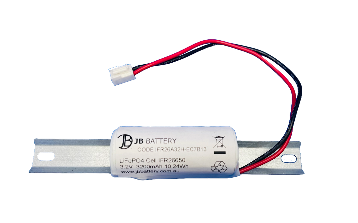 LiFePO4 26650 3.2V 3.2Ah PCB Emergency Lighting Battery Pack w/ Connector and Bracket (Clevertronics) image 0