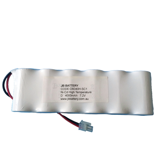 6 cell D4000mAh 7.2V Ni-Cd High Temperature Side By Side Emergency Lighting Battery Pack (Clevertronics) image 0