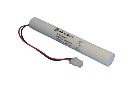 4 cell Sub C1800mAh 4.8V Ni-Cd High Temperature Stick Emergency Lighting Battery Pack w/ Connector (Clevertronics) image 0