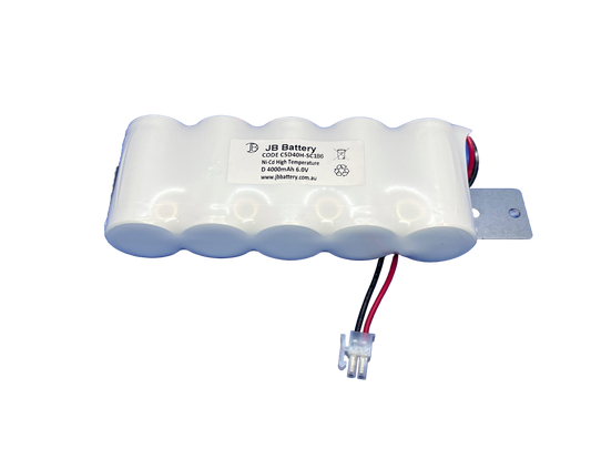 5 cell D4000mAh 6.0V Ni-Cd High Temperature Side by Side Emergency Lighting Battery Pack w/ Connector and Bracket (Clevertronics) image 0