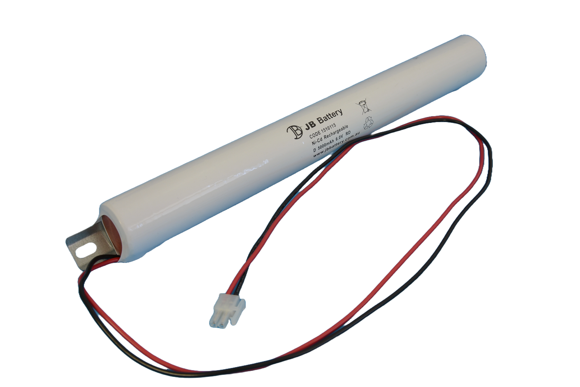 5 cell D5000mAh 6.0V Ni-Cd Standard Temperature Stick Emergency Lighting Battery Pack w/ Connector and Bracket (Clevertronics) image 0