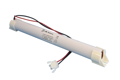 5 cell D4000mAh 6.0V Ni-Cd High Temperature Stick Emergency Lighting Battery Pack w/ Connector and Mounting Caps (ABB Stanilite) image 0
