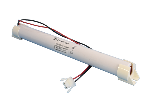 5 cell D4000mAh 6.0V Ni-Cd High Temperature Stick Emergency Lighting Battery Pack w/ Connector and Mounting Caps (ABB Stanilite) image 0
