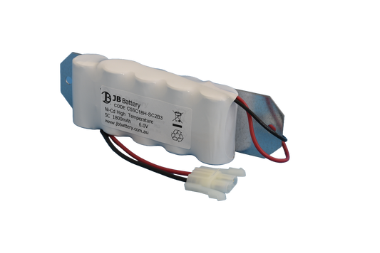 5 cell Sub C1800mAh 6.0V Ni-Cd High Temperature Side By Side Emergency Lighting Battery Pack w/ Connector and Bracket (ABB Stanilite) image 0