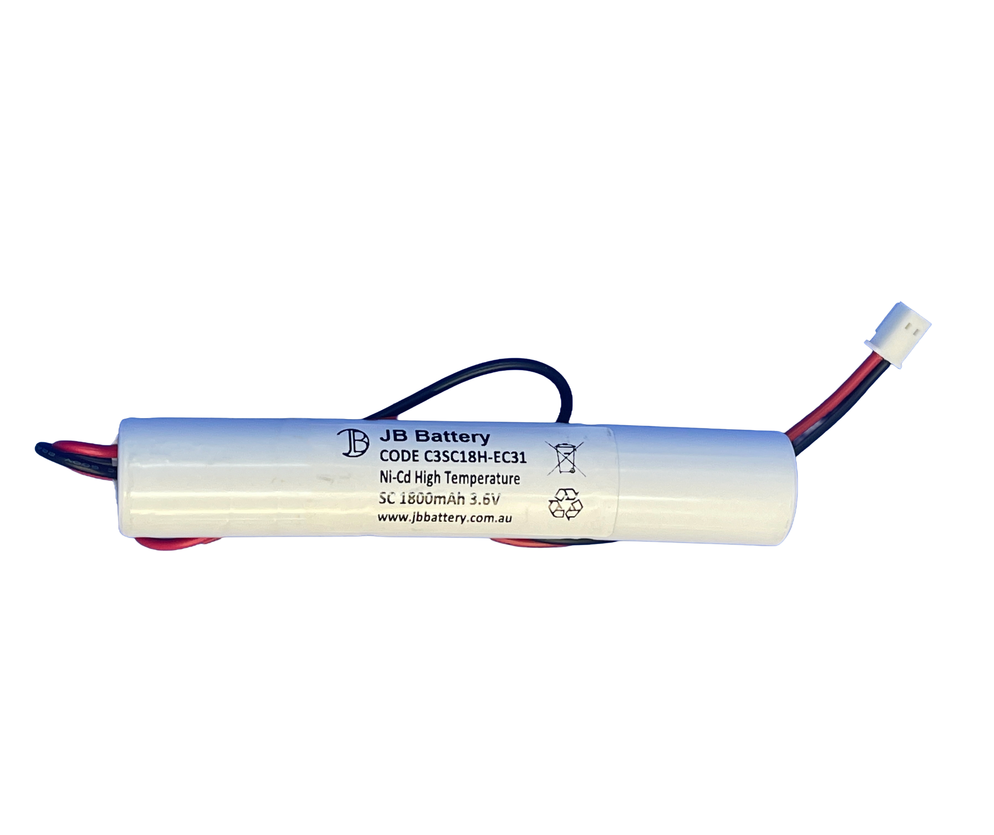 NiCD 3.6V 1.8Ah with Connector ABB Stanilite replacement - JB Battery