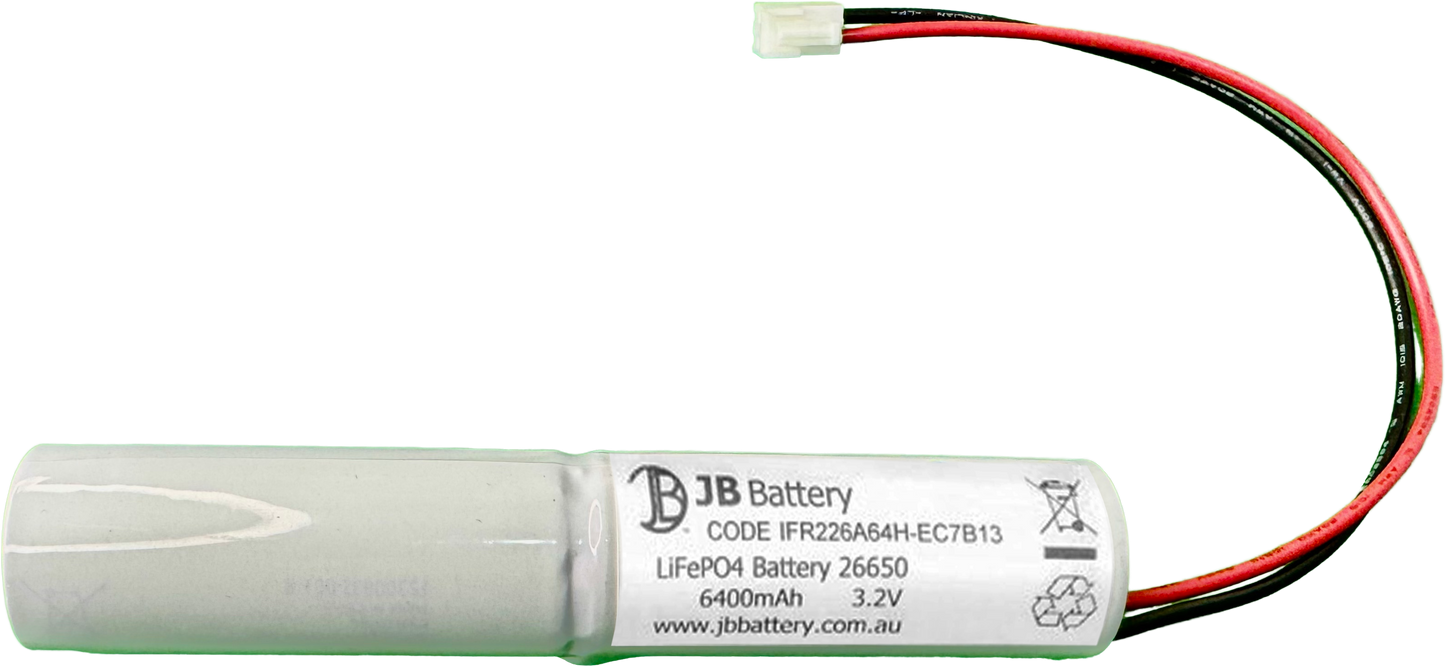Li-ion LiFePO4 3.2V 6.4Ah with Connector | Clevertronics replacement