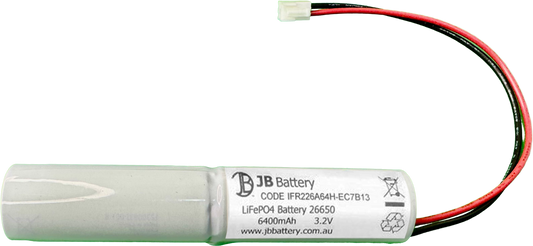 Li-ion LiFePO4 3.2V 6.4Ah with Connector | Clevertronics replacement