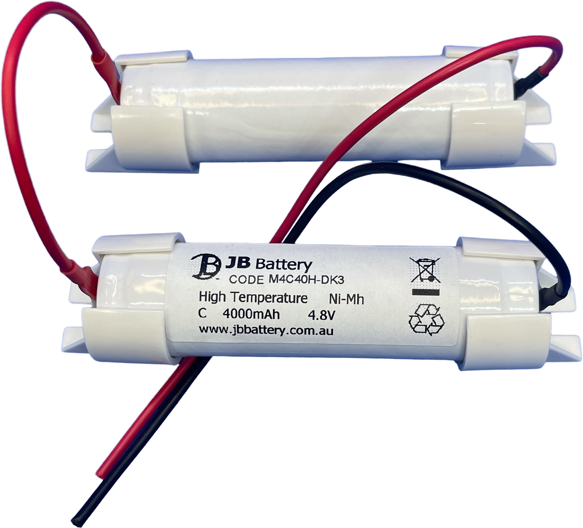 NiMH 4.8V 4000mAh 2x2 Stick with Mounting Caps | JB Battery