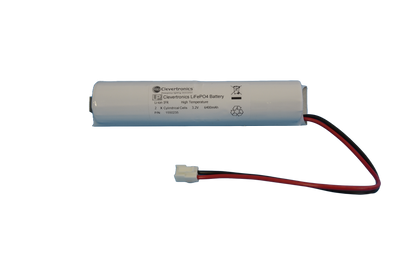 IFR26650 2 cell 3.2V 6.4Ah LiFePO4 Stick Emergency Lighting Battery Pack w/ Connector and Bracket (Clevertronics) image 1