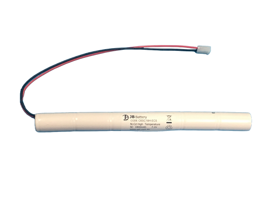 6 cell Sub C1800mAh 7.2V Ni-Cd High Temperature Stick Emergency Lighting Battery Pack w/ Connector (ABB Stanilite) image 0