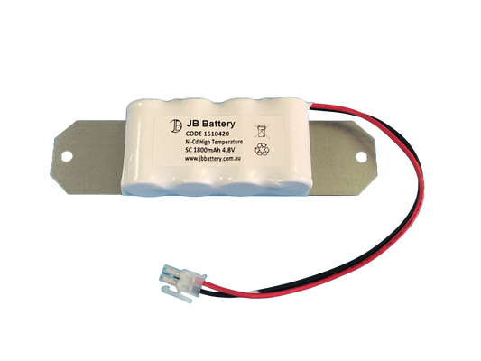 4 cell Sub C 1800mAh 4.8V Ni-Cd High Temperature Side by Side Emergency Lighting Battery Pack w/ Connector and Bracket (Clevertronics) image 0