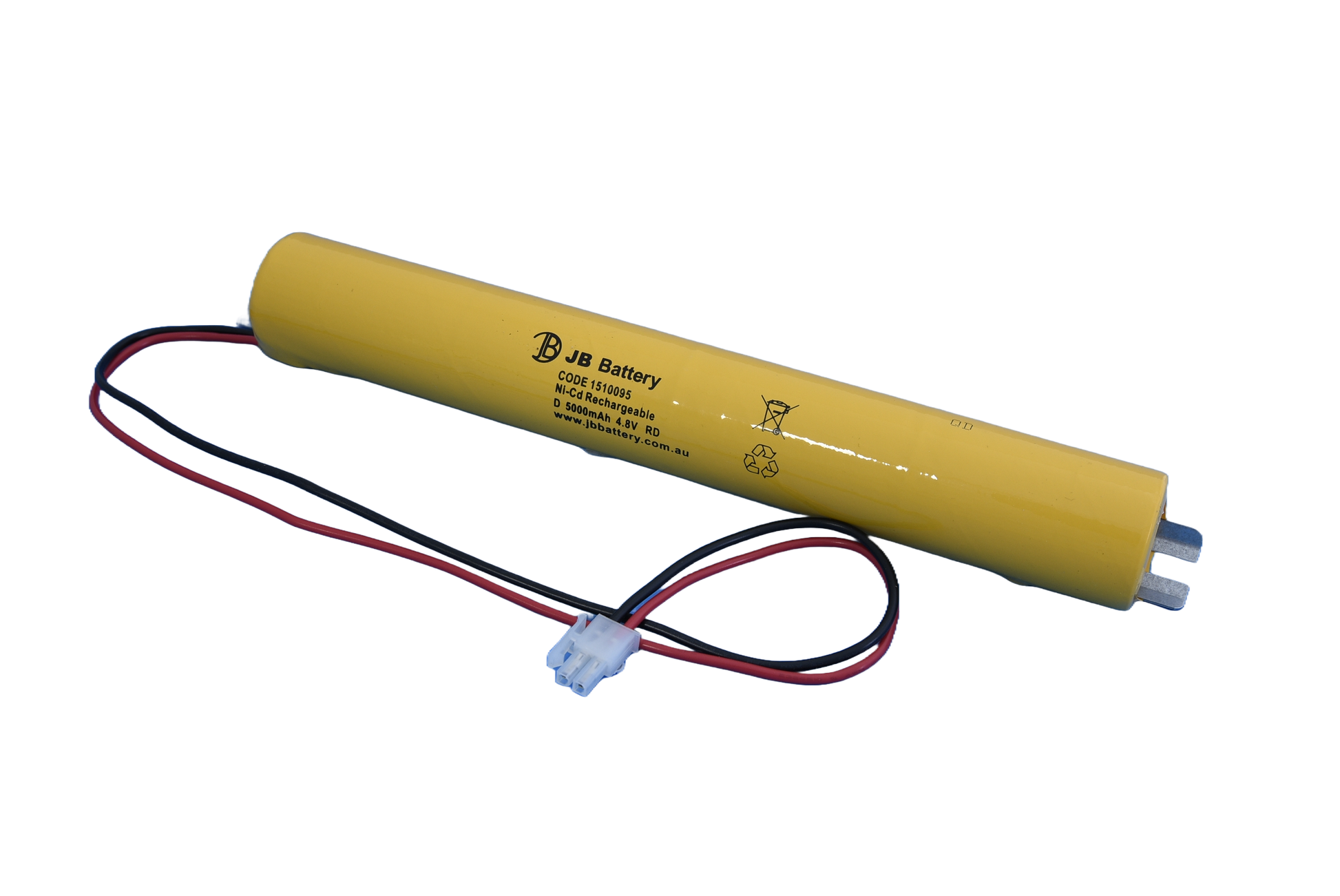 4 cell D5000mAh 4.8V Ni-Cd Standard Temperature Stick Emergency Lighting Battery Pack w/ Connector and Bracket (Clevertronics) image 0