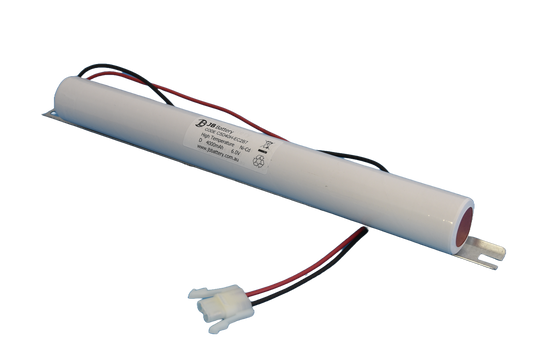 5 cell D4000mAh 6.0V Ni-Cd High Temperature Stick Emergency Lighting Battery Pack w/ Connector and Bracket (ABB Stanilite) image 0