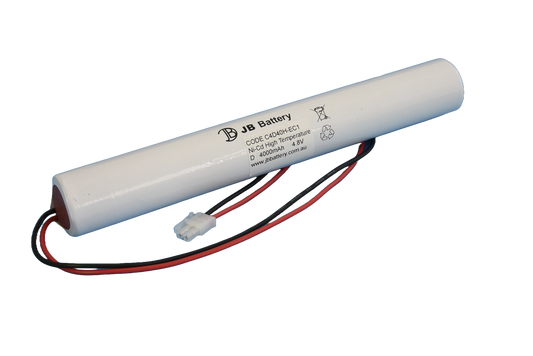 4 cell D4000mAh 4.8V Ni-Cd High Temperature Stick Emergency Lighting Battery Pack w/ Connector (Famco) image 0