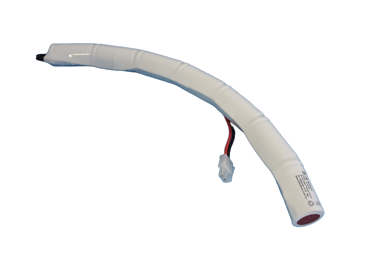 7 cell Sub C1800mAh 8.4 Ni-Cd High Temperature Curved Emergency Lighting Battery Pack w/ Connector (Clevertronics) image 0