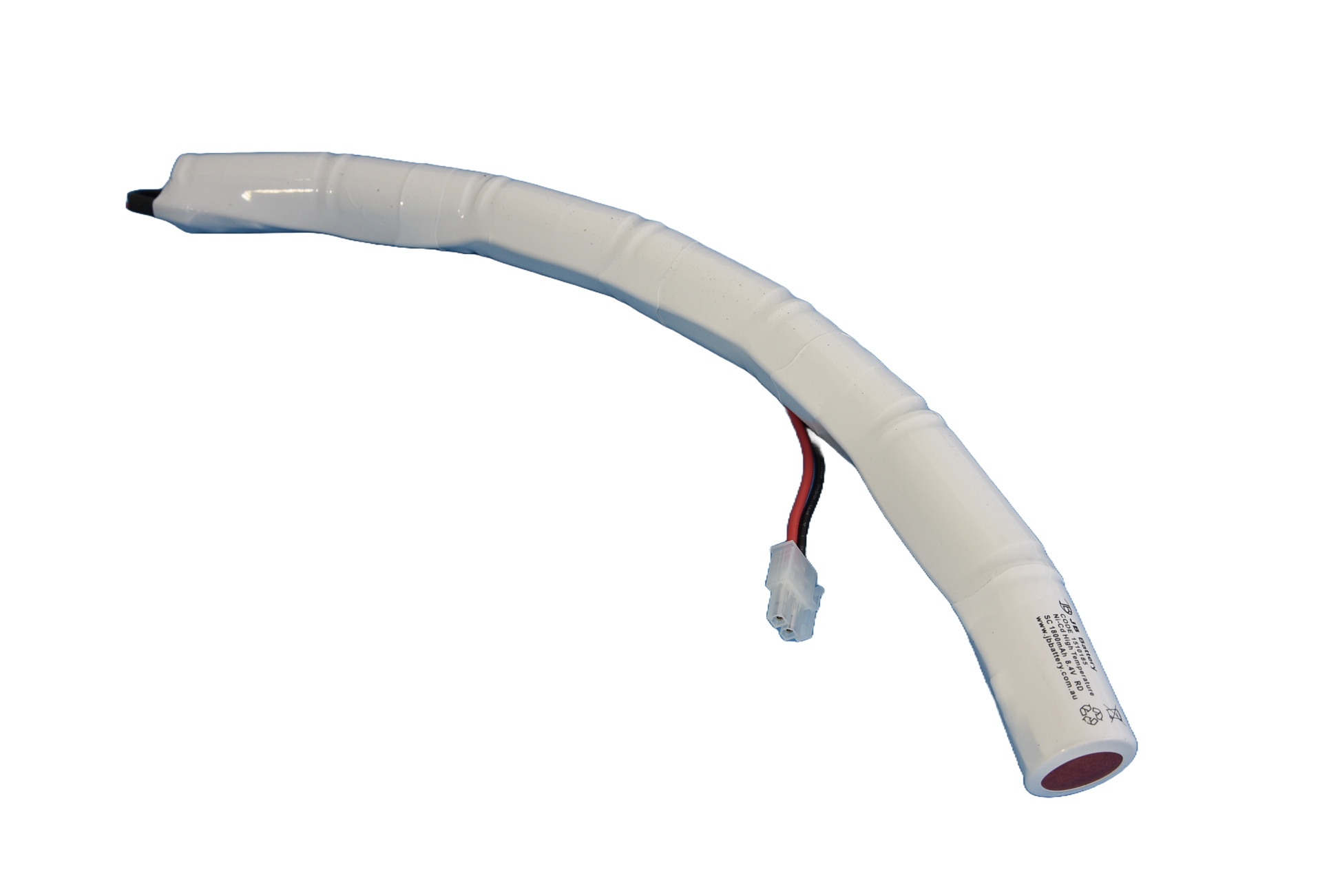 7 cell Sub C1800mAh 8.4 Ni-Cd High Temperature Curved Emergency Lighting Battery Pack w/ Connector (Clevertronics) image 0